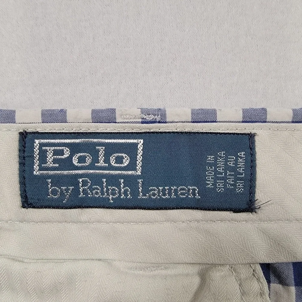Polo Ralph Lauren Shorts Mens 46 Big Blue White Gingham Plaid‎ Cotton Classic